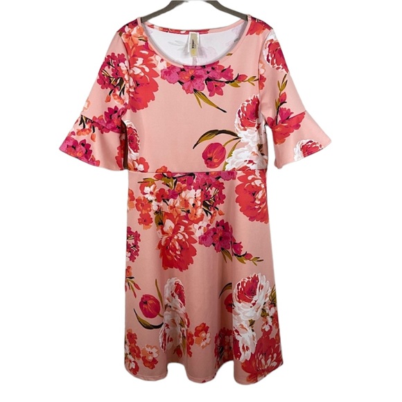 Lara Fashion Pink Floral Dress Size L - Picture 1 of 6